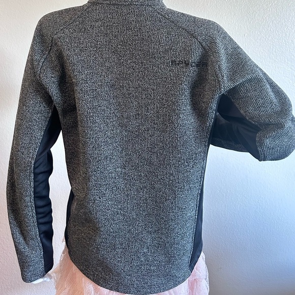 Spyder Grey Black Half Zip Long Sleeve Fleece Lined Pullover Mens Size Medium - Picture 10 of 11